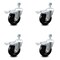Service Caster 4 Inch Hard Rubber Swivel 10mm Threaded Stem Caster Set Total Lock Brake SCC SCC-TSTTL20S414-HRS-M1015-4 - alternate 1